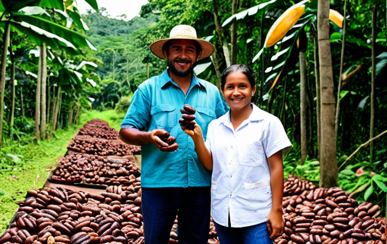 Honduras Cacao Farm Experience**

"A family-friendly scene at a cacao farm in the Honduran jungle, fully clothed tourists harvesting cacao pods, modest clothing, lush green foliage, traditional chocolate-making demonstration in the background, safe for work, appropriate content, perfect anatomy, correct proportions, well-formed hands, proper finger count, natural pose, professional photography, high quality."

**