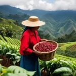 온두라스에서 인기 있는 기념품 리스트 - **Honduran Coffee Harvesting & Landscape:** A vibrant, sun-drenched scene showcasing the rich coffee...